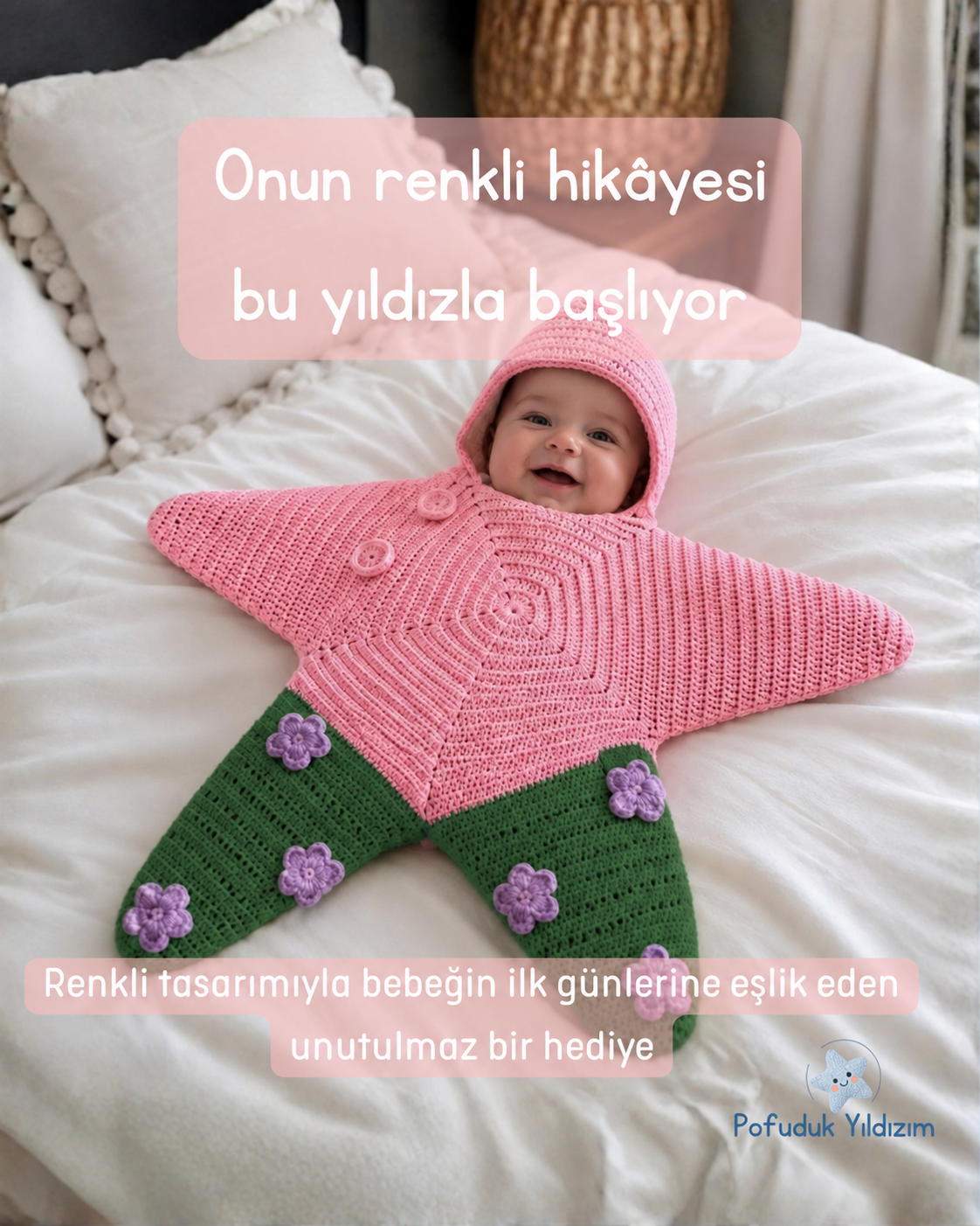 El Örgüsü Pamuk İçerikli Yıldız Tulum