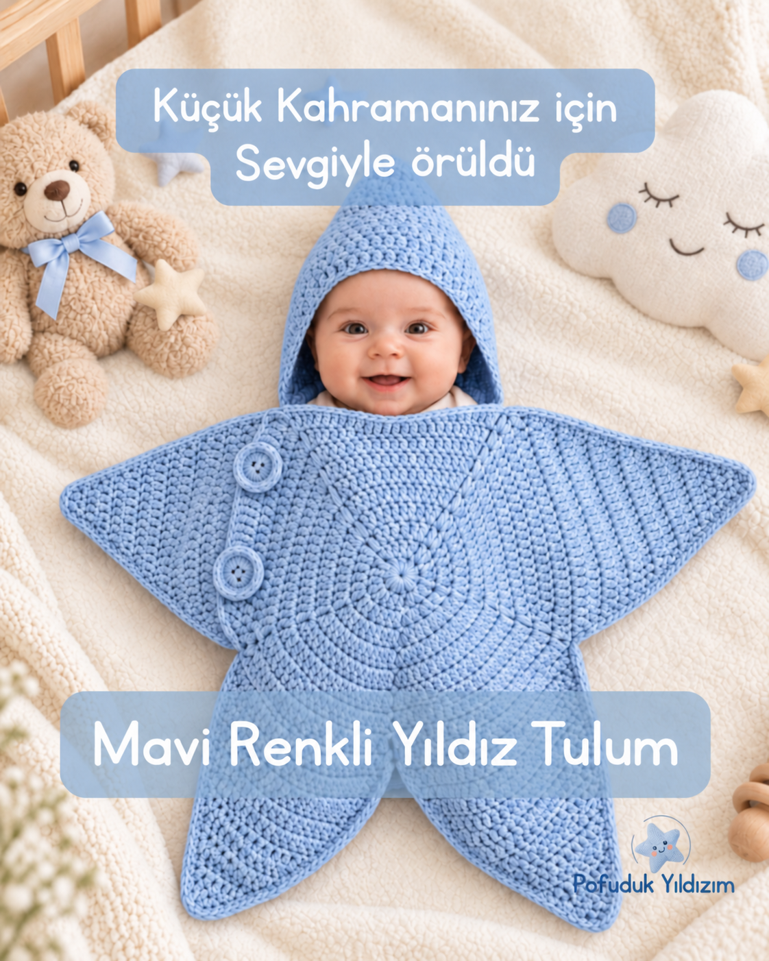 El Örgüsü Pamuk İçerikli Yıldız Tulum