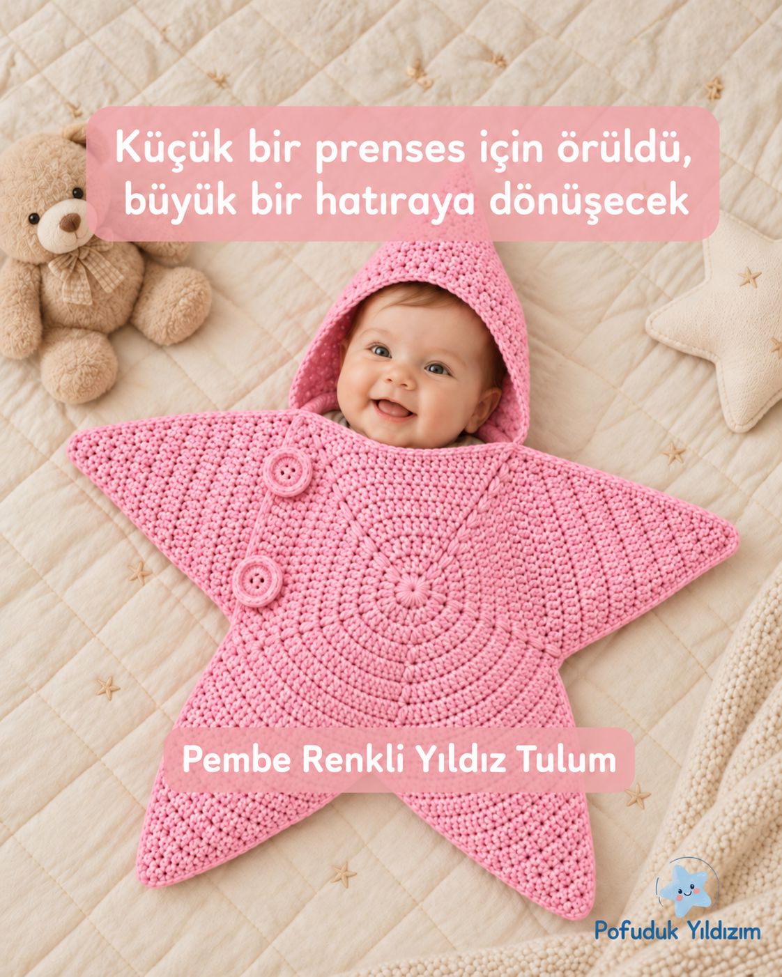 El Örgüsü Pamuk İçerikli Yıldız Tulum
